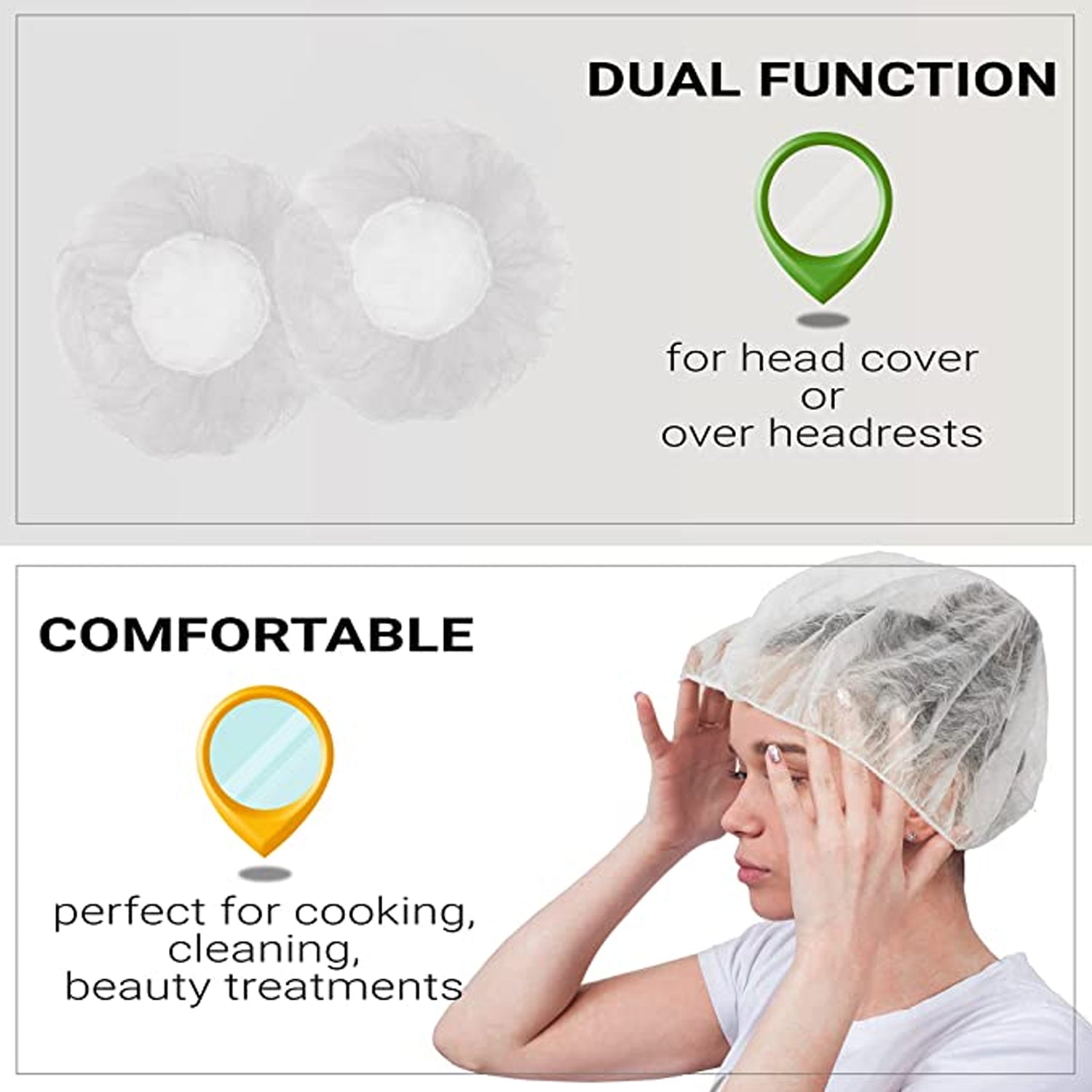 6639 Disposable Shower Caps for Women Larger Thicker Waterproof and Individually Wrapped, Plastic Elastic Hair Bath Caps for Hotel and Spa, Hair Salon, Home Use, Portable Travel (pack of 12) DeoDap 6639 Disposable Shower Caps for Women Larger Thicker Waterproof and Individually Wrapped, Plastic Elastic Hair Bath Caps for Hotel and Spa, Hair Salon, Home Use, Portable Travel (pack of 12) DeoDap